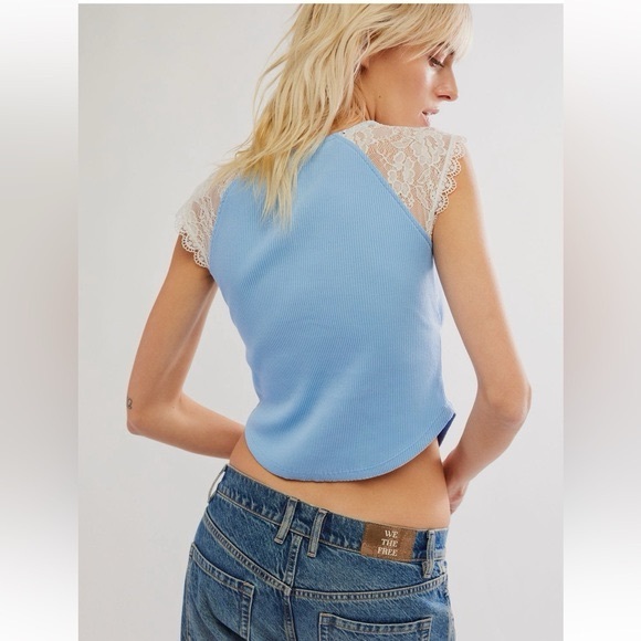 NWOT - Free People - Lets Talk Baby Tee - Large - Picture 3 of 3